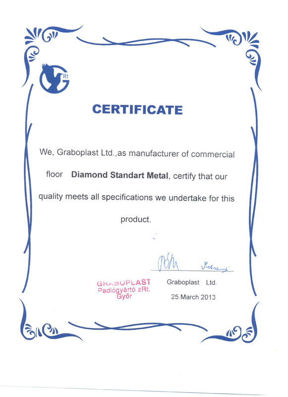 嘉寶PVC地板質量保證書